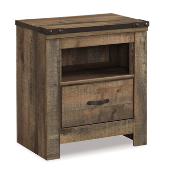 Ashley Trinell Farmhouse Rustic Distressed Wood Nightstand