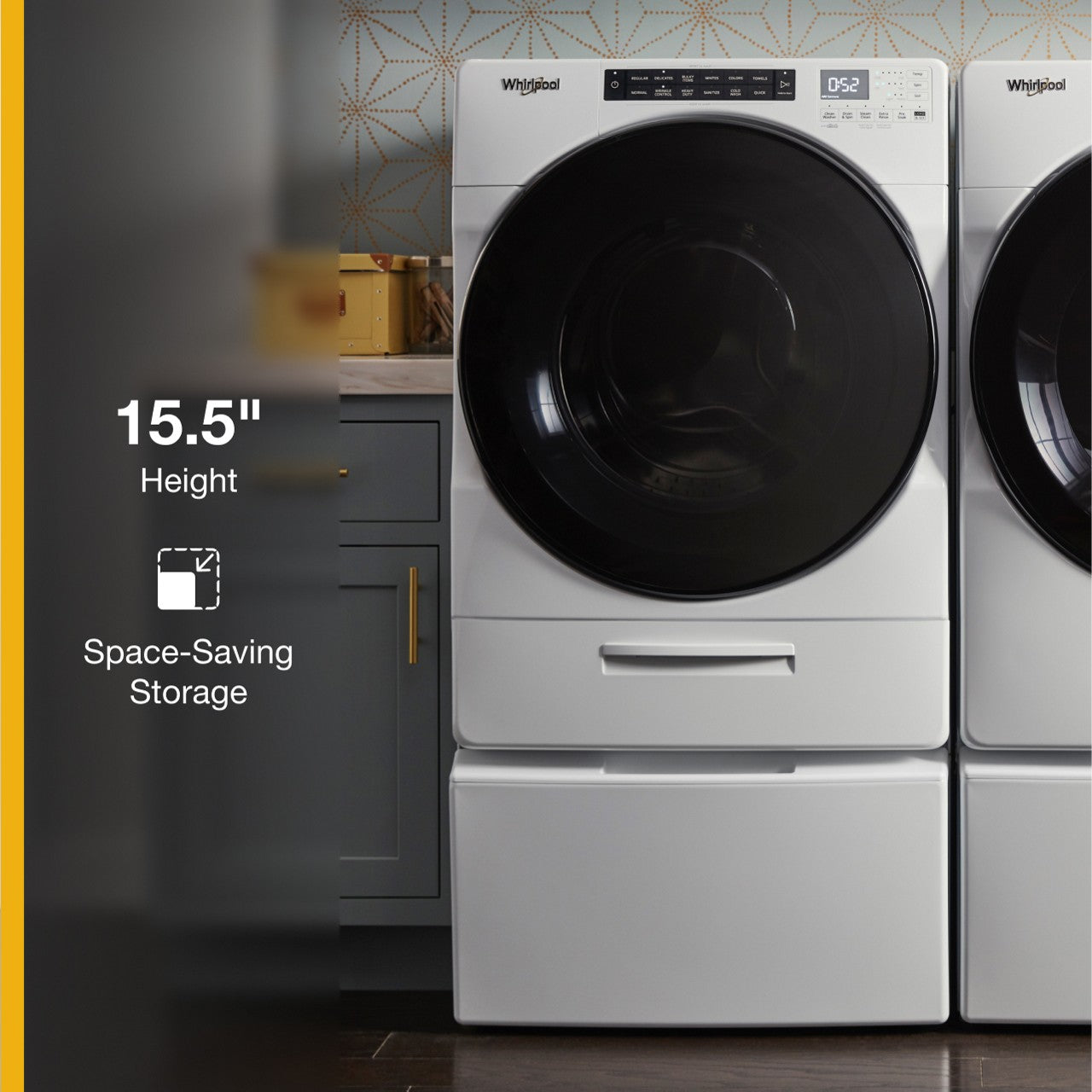 Whirlpool 15.5-inch Laundry Pedestal with Storage Drawer - White