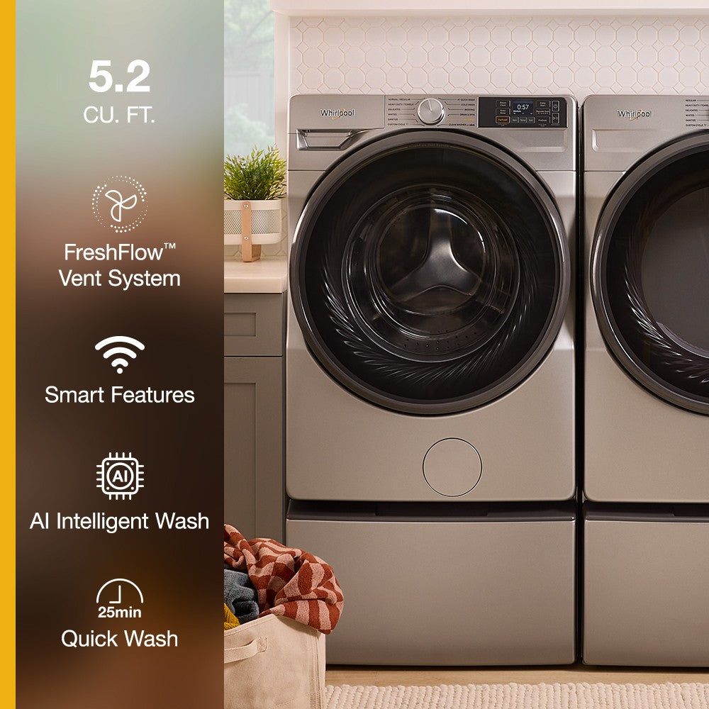 Whirlpool 5.2 Cu. Ft. Front Load Washer - Chrome Shadow