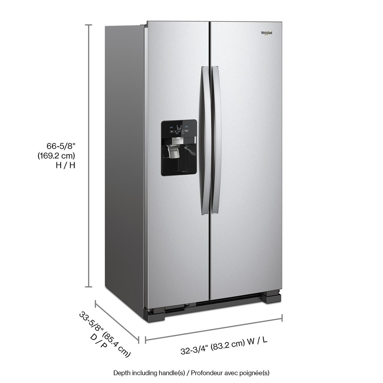 Whirlpool Side-by-Side Refrigerator - Stainless Steel