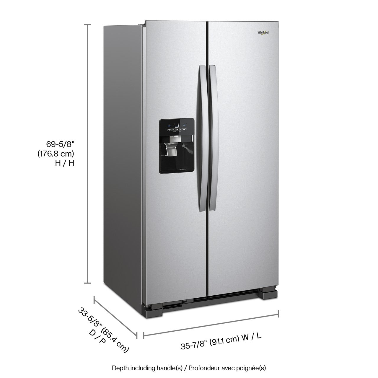 Whirlpool Side-by-Side Refrigerator - Stainless Steel