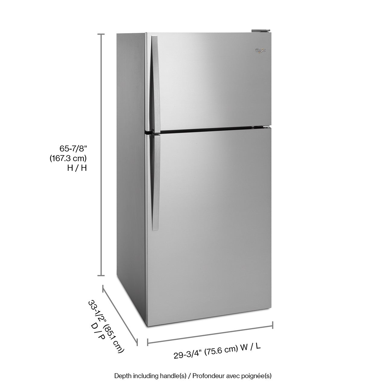 Whirlpool 18 Cu. Ft. Top-Freezer Refrigerator - Stainless Steel