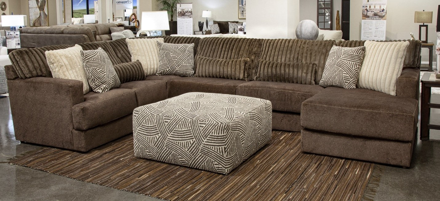 Jackson Furniture Logan 3303 Sectional with Ottoman - Brown